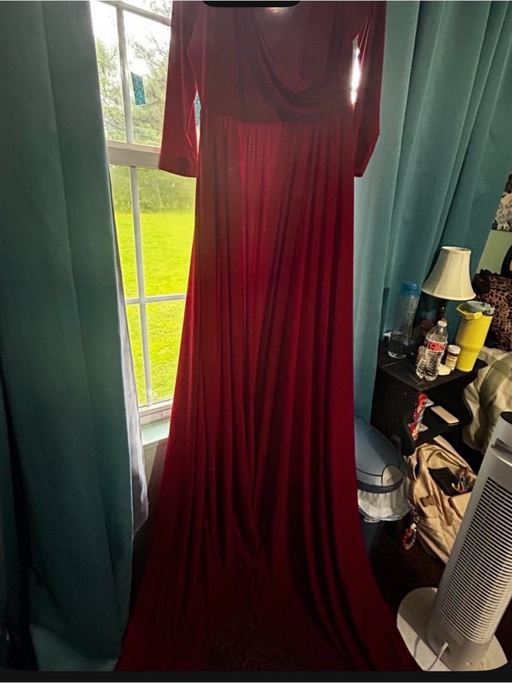Classic Long Sleeve Red Maxi Dress
